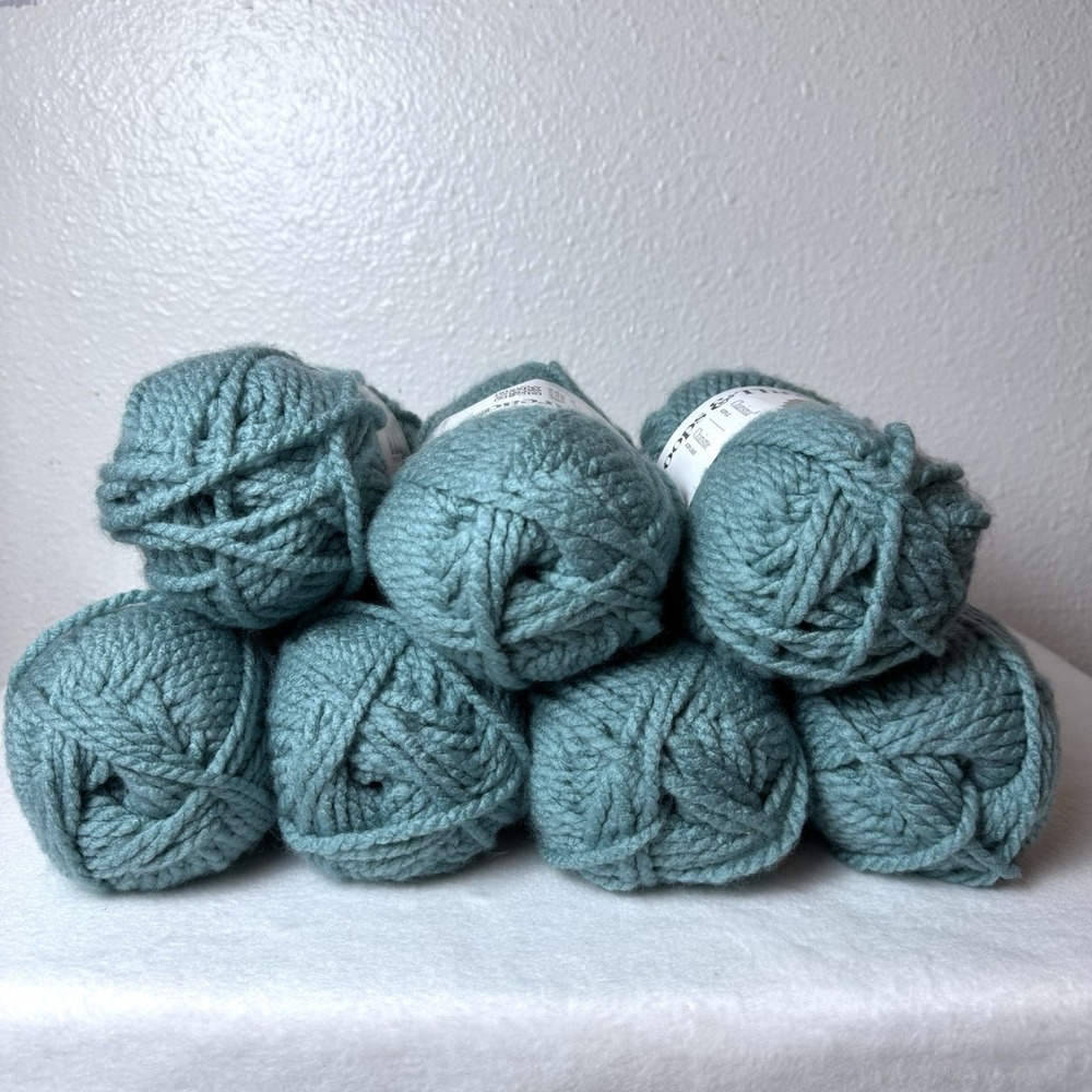 Lot Of 7 Loops & Threads Charisma Acrylic Yarn Color J84 Blue Green Bulky 5